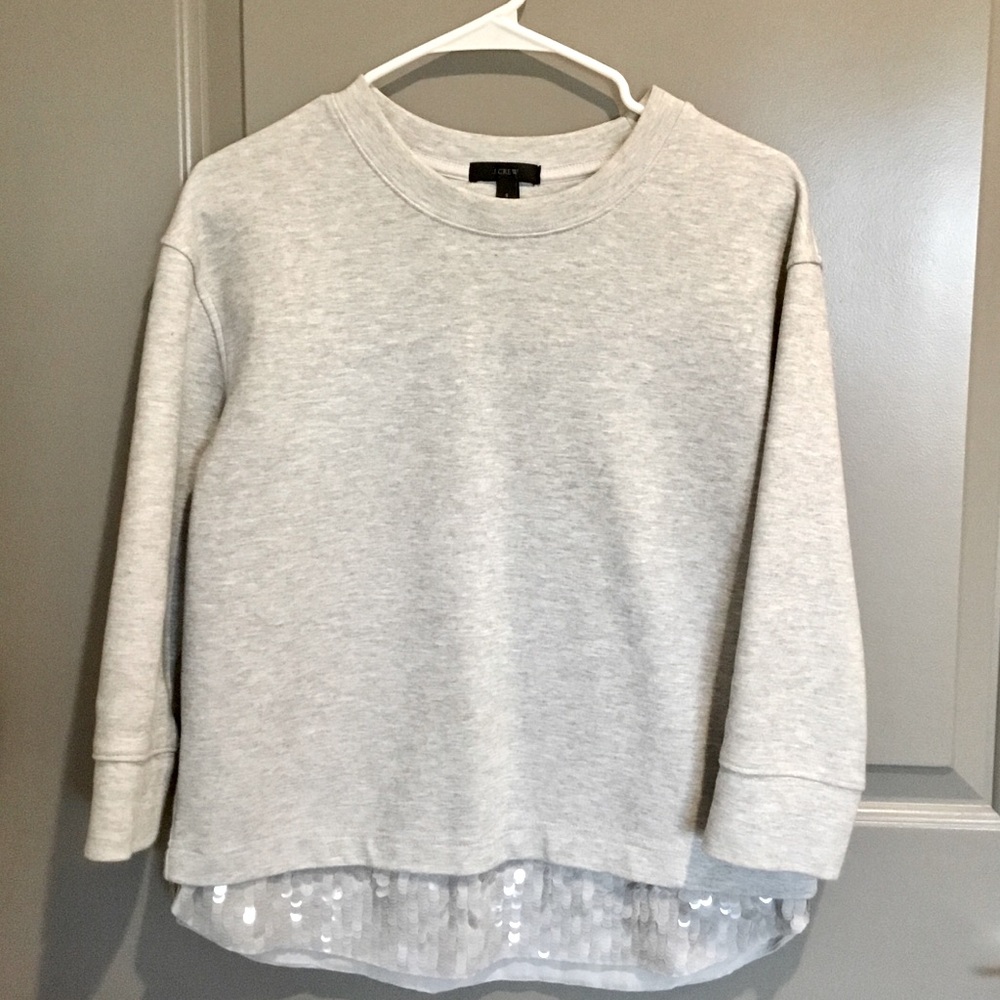 J. Crew Sequin Top (S), Gray